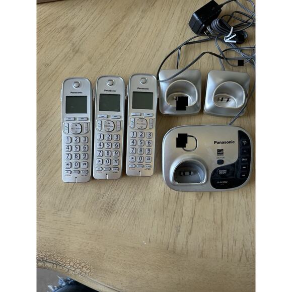 Panasonic Cordless Phones Answering Machine Retro 90s Y2K Silver Landline Set 3 - Picture 3 of 10